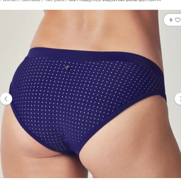 NWT FABLETICS VALENTINA BIKINI BOTTOM SWIMSUIT BLUE M S - Picture 2 of 9